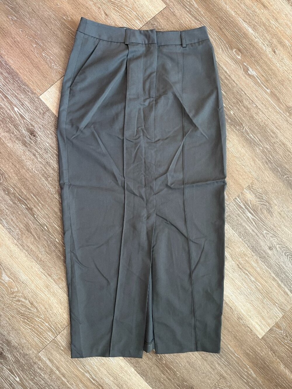 High Waist Gray Midi Suit Corporate Office Skirt